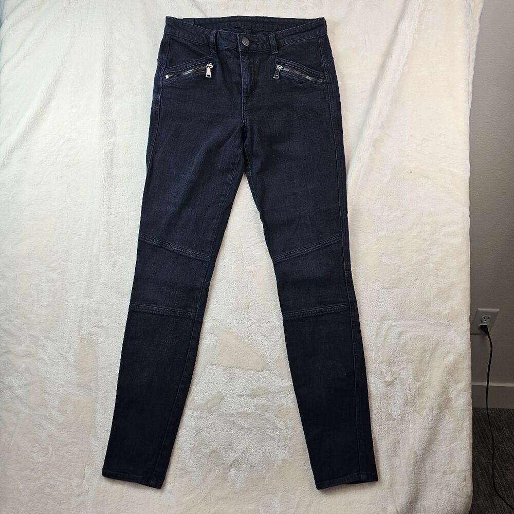 Vince Jeans Black Denim 27 Made in the USA Women’s Skinny Zipper pockets